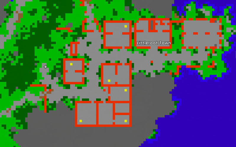 Mapa de Littleroot Town en Hoenn
