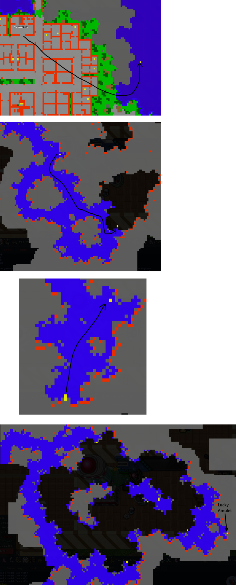Ruta visual y solución de referencia del puzzle Lucky Amulet