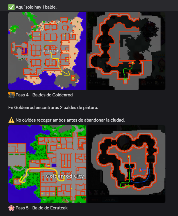 Rutas de referencia para los baldes de Goldenrod